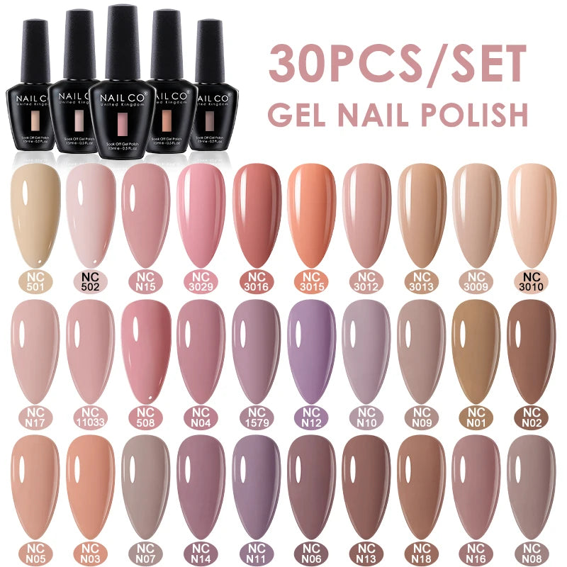NAILCO 15ml 20/30pcs Gel Nail Polish Set Spring Summer Color UV Gel Nail Art All For Manicure  Gel Paint For DIY Professionals