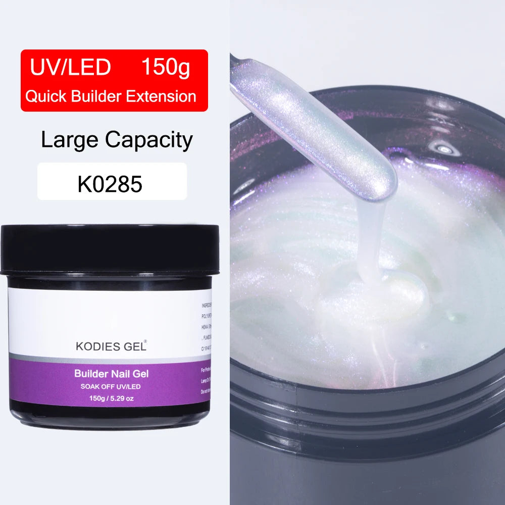 KODIES GEL 150g Builder Nail Gel for Extension Semi Permanent UV Aurora Construction Poly Gellak for Nail Art Manicure Design