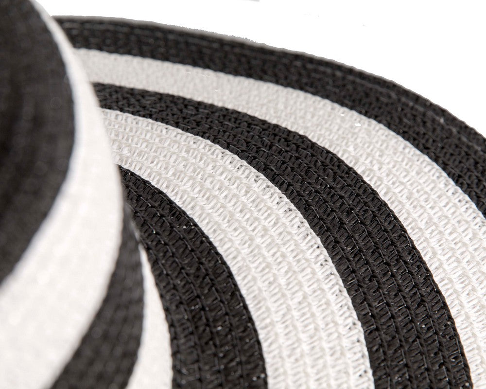 Wide-brim white and black sun beach hat-2