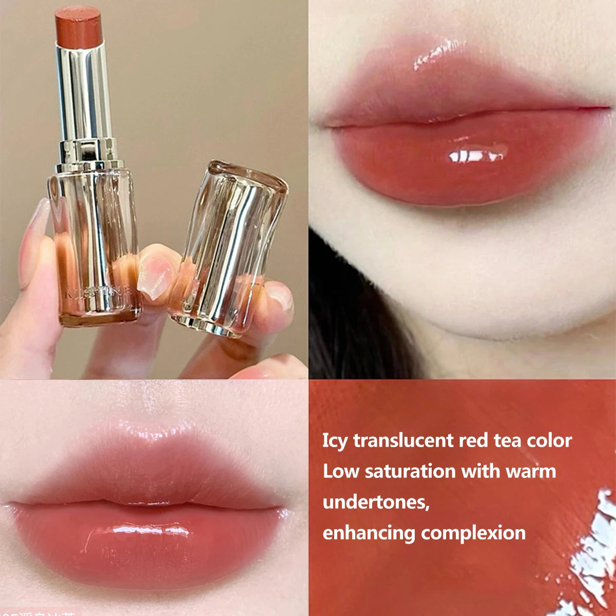 MISTINE Long-Lasting Lipstick Non-Transfer Coffee Ice Lipstick Glossy Liquid Lip Gloss Matte Red Brown Lip Color