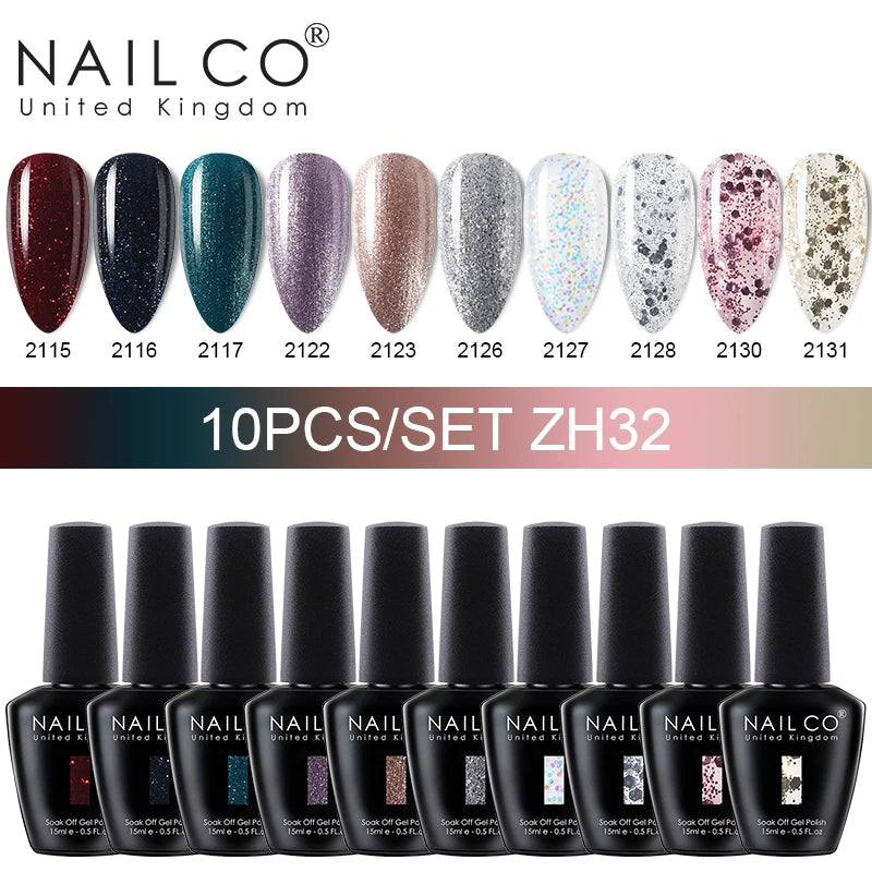 NAILCO 10PCS Set Jelly Color Macarone Gel Polish Set Gel Nail Art All For Manicure Semi-Permanent Varnish Hybrid Design Gel Kit