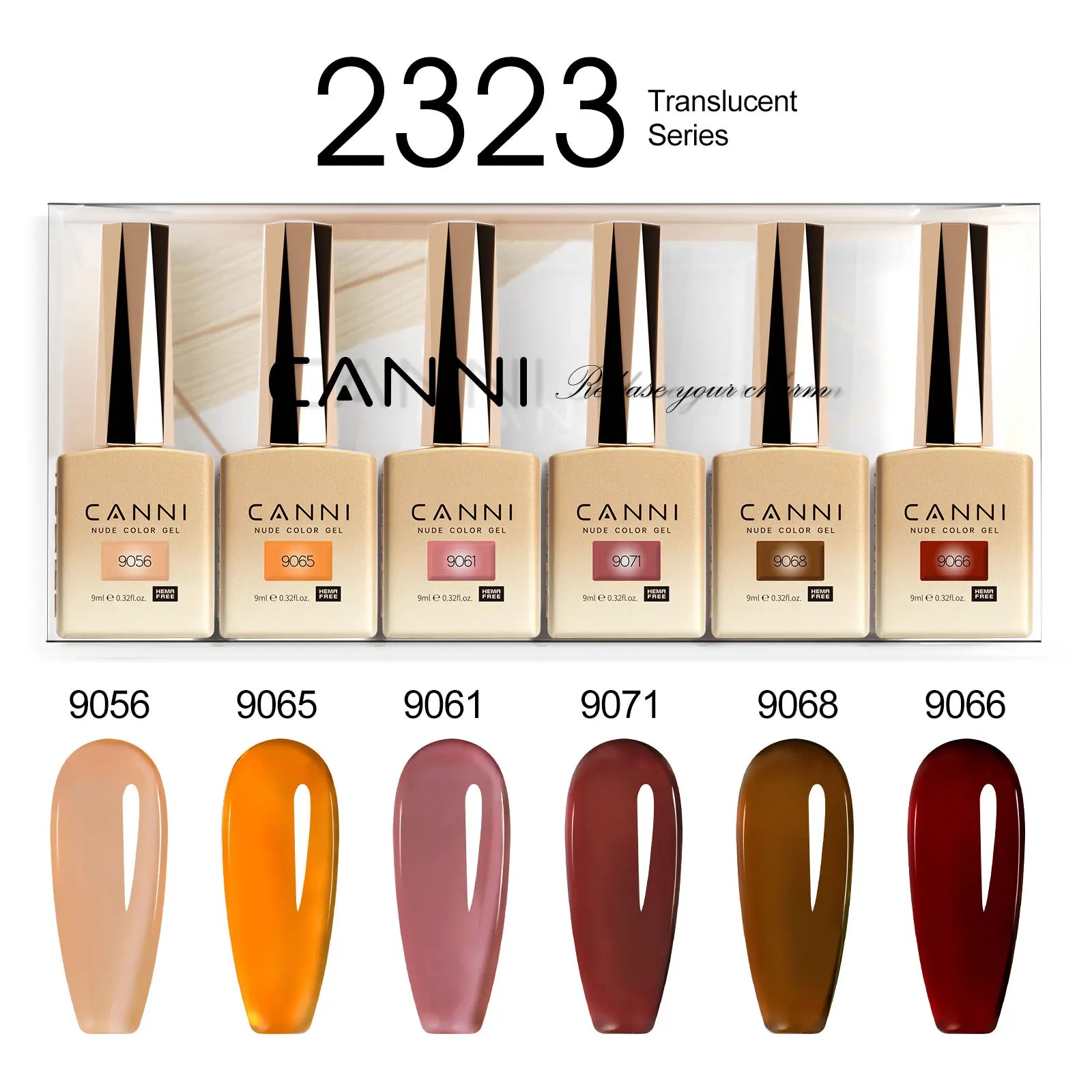 2/6pcs/kit CANNI HEMA FREE Nail Gel Polish Kit Gorgeous Color Beautiful Semi Permanent Gorgeous Full Coverage Soak off UVLED Gel