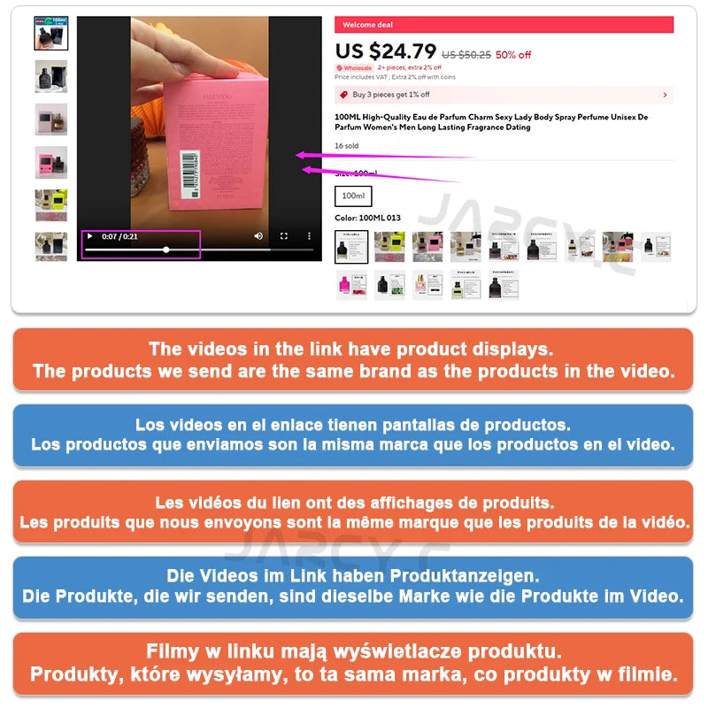 100ML Original Brand Perfume Charming Sexy Lady Body Spray Men Women's Perfumes High-Quality Long Lasting Fragrance Born in Roma