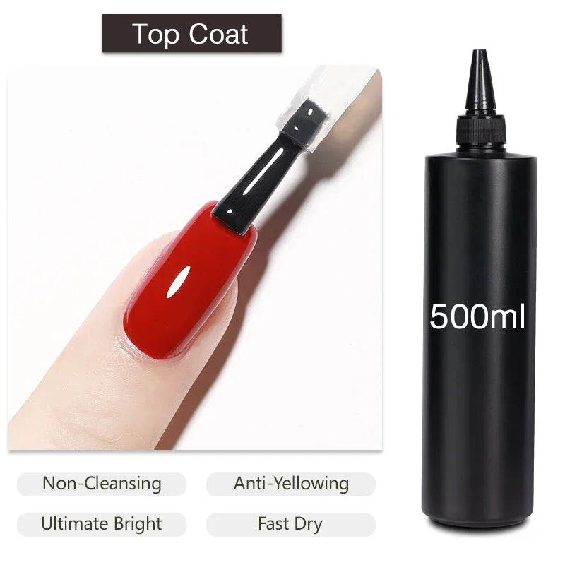 BOZLIN 1KG Super Shinny Top Coat UV Base Gel Polish Matte Top Coat Reinforce Gel Long Lasting Shinning Soak Off Nail Art Varnish