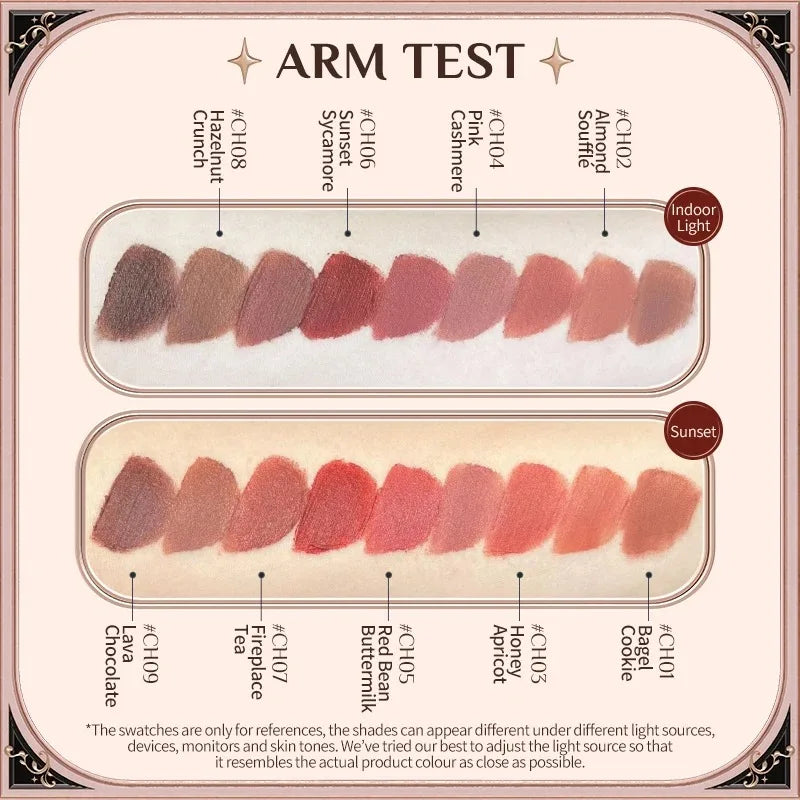 Flower Knows Chocolate Cloud Lip Cream Lightweight Matte Long Lasting Liquid Lipstick Makeup Lip Mud 4.5ml Waterproof