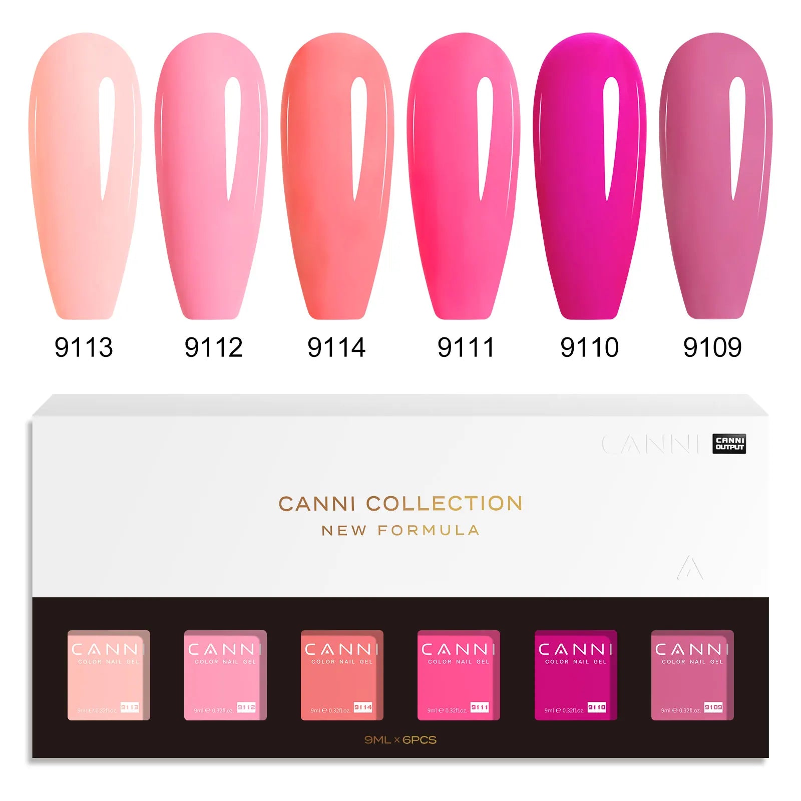 CANNI HEMA FREE Nail Gel Polish VIP Kit Jelly Amber Color Collection Semi Permanent French Nail Gorgeous Color 9ml*6pcs/set