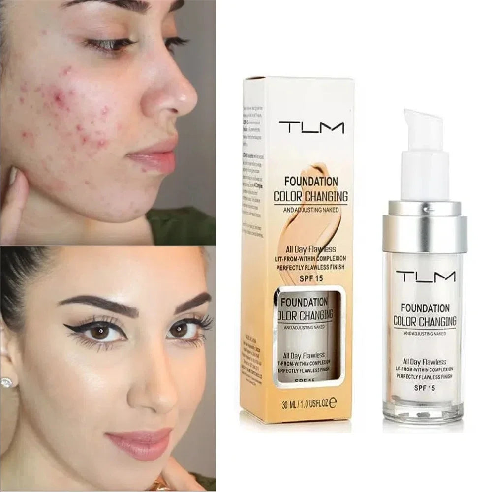 Makeup TLM Foundation Magic Color Changing Foundation Liquid Soft Matte Long Lasting Hydrating Makeup Base Maquiagem Wholesale