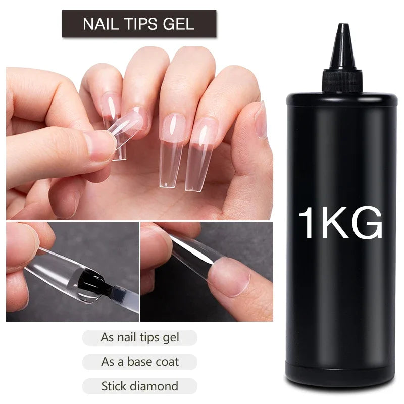 BOZLIN 1KG Super Shinny Top Coat UV Base Gel Polish Matte Top Coat Reinforce Gel Long Lasting Shinning Soak Off Nail Art Varnish