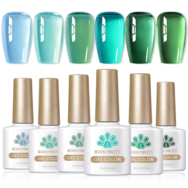 BORN PRETTY 6PCS Gel Polish Set 9D Polaris Cat Magnetic Soak Off UV LED Polish DIY Nail Art Manicure Varnish Base Top Coat