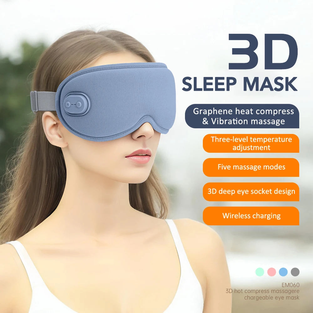3D Eye Mask for Sleeping Hot Compress Massage Blindfold Concave