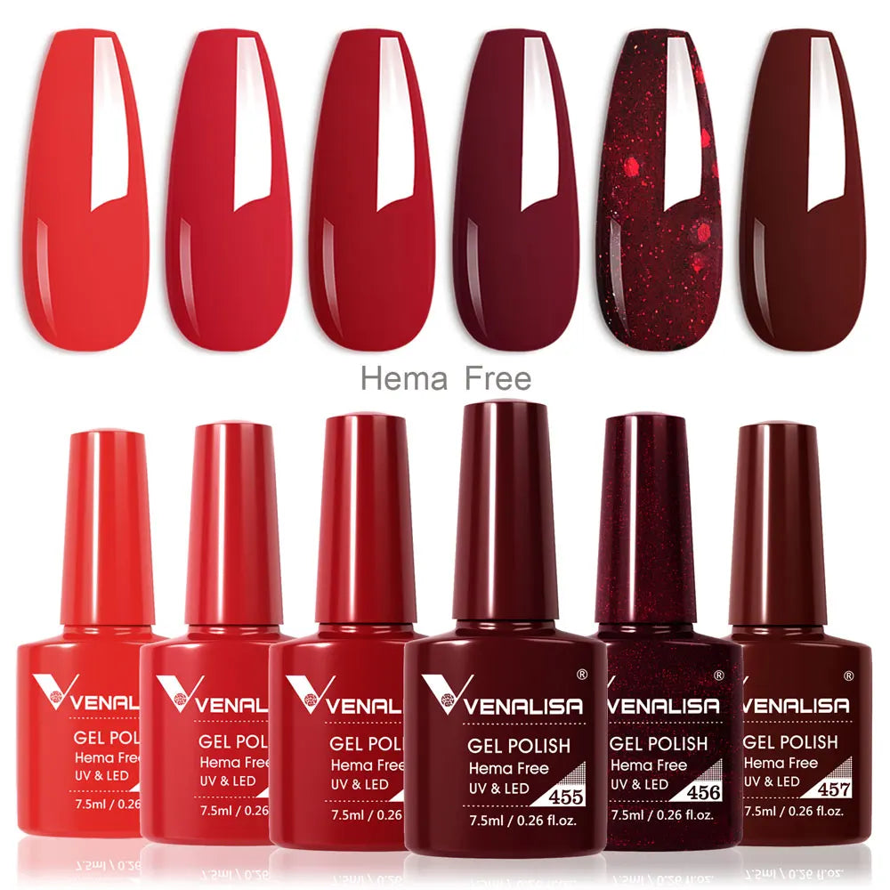 Rose Rubber Base Venalisa Nail Gel Polish Set