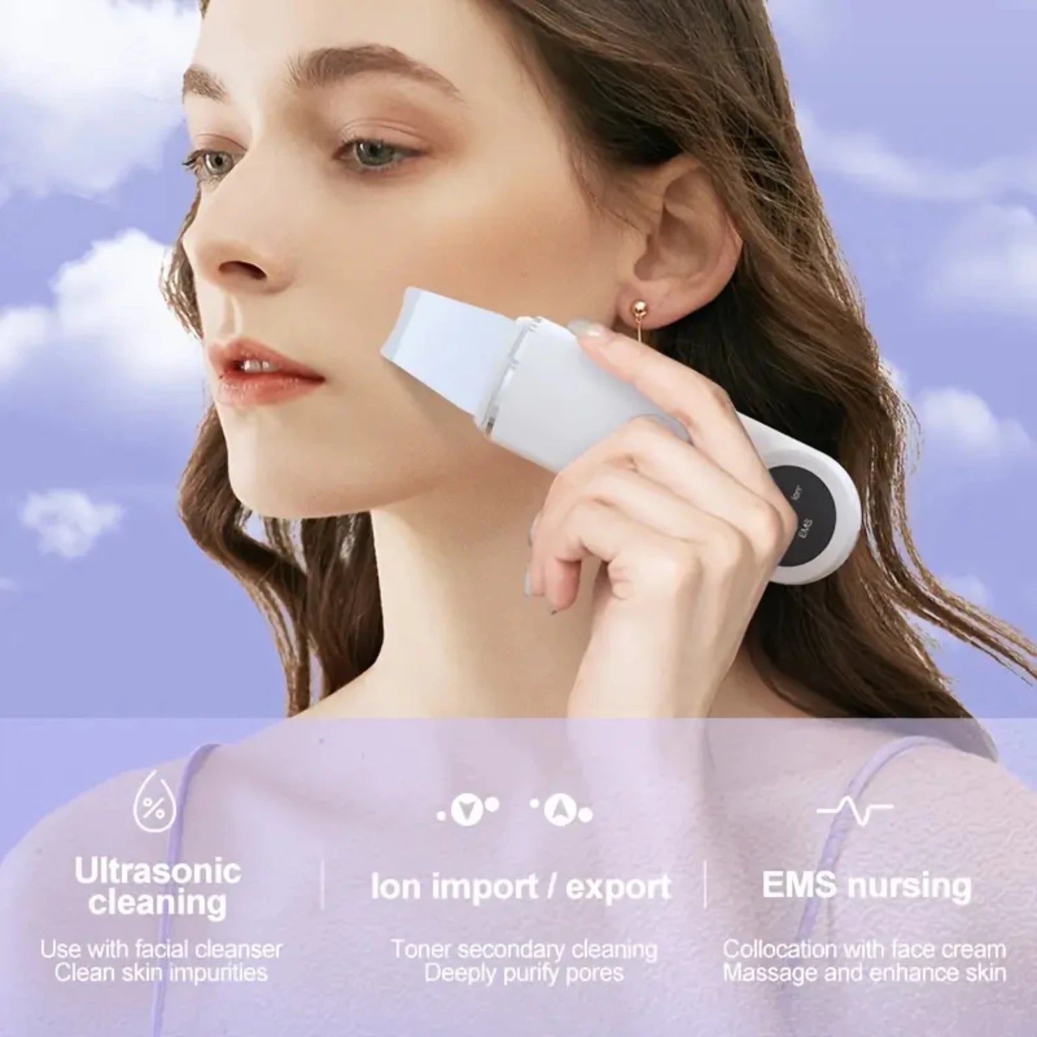 Effective Ultrasonic Exfoliating Facial Cleanser for Pore Blackhead and Pimple Cleaning: Skin Scrubber & Blackhead Removal Instr