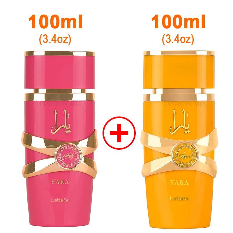2 Box 3.4oz (100ml) Original Men's Yara Perfume Lasting Fragrance Originals Gift Set Moi Tous Asad Candy Women Arabic perfume