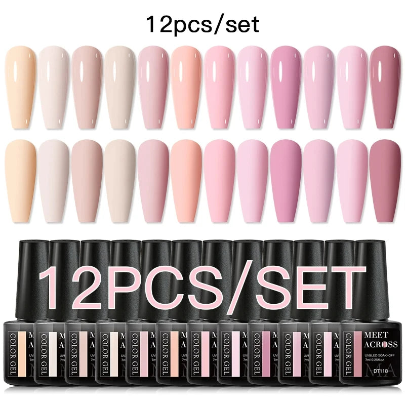 10-12Pcs/set Thermal Gel Nail Polish Set 3 Layers Color Change Nails Semi Permanent Gel Nail Polish For Manicure nail supplies