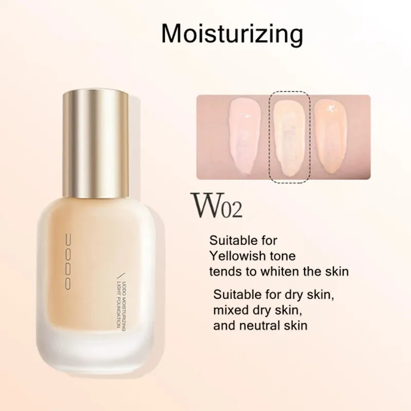 UODO Hydrating Oil-Control Foundation Liquid Long-Lasting Matte Finish Lightweight Formula For Oily&Combination Skin Base Makeup