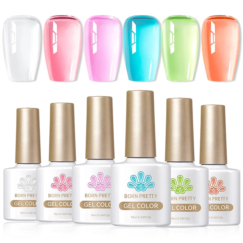 BORN PRETTY 6PCS Gel Polish Set 9D Polaris Cat Magnetic Soak Off UV LED Polish DIY Nail Art Manicure Varnish Base Top Coat