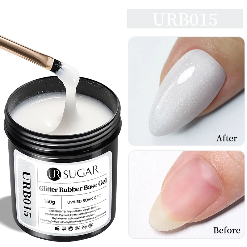 UR SUGAR 150g Rubber Base Gel Nail Polish Sparking Aurora Glitter Rubber Varnish Soak Off Semi permanent UV LED Gel Manicure