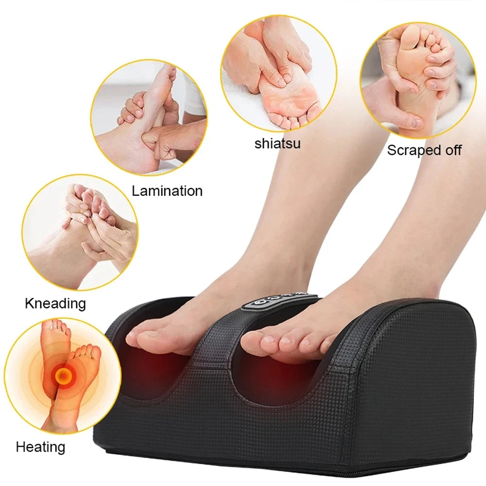 Electric Foot Massager Shiatsu Kneading Deep Tissue Relax Heated Roller