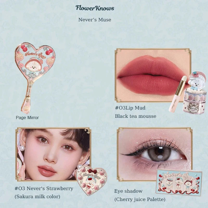 Flower Knows Never's Shop Collection All In Make Up Sets Cosmetics Full Set Lip Mud Blusher Eye Shadow Makeup Kit Professional