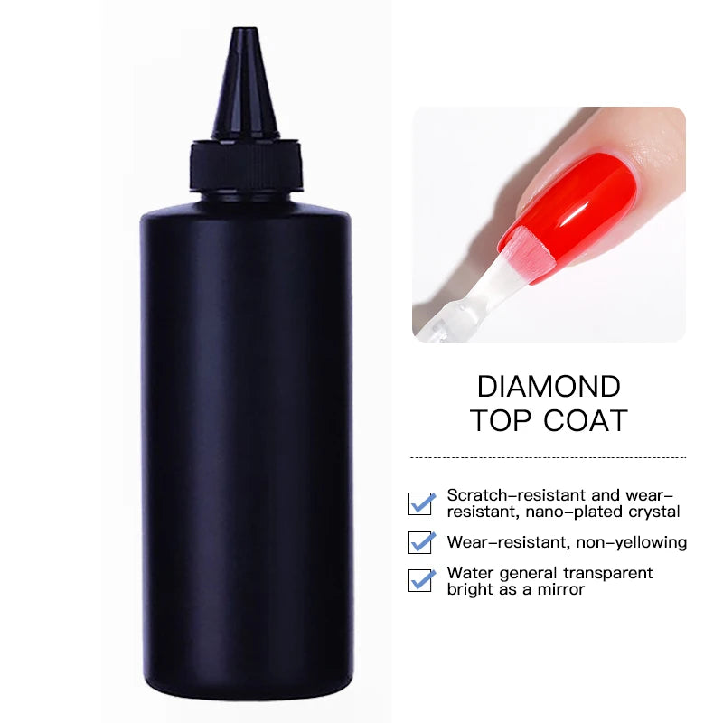 1KG Shiny No Wipe Top Coat UV Base Gel Polish Matte Diamond Top Primer Nail Prep Dehydrate  Long Lasting Gel Refill Package