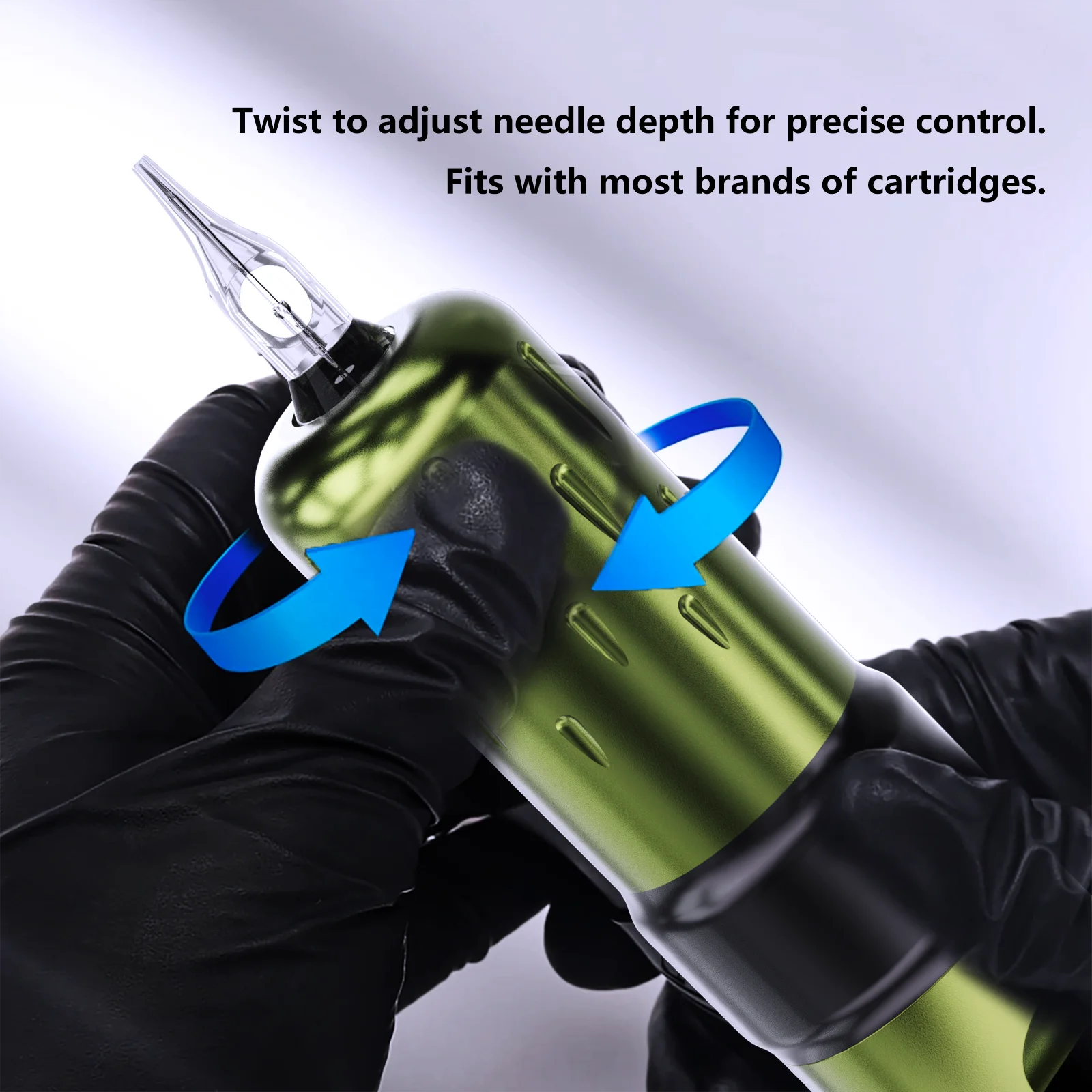 BIGWASP Wireless Tattoo Machine Pen Kit Rotary Tattoo Pen Set with 10PC Cartridge Needles for Makeup Machine Body Art Tattoo Kit