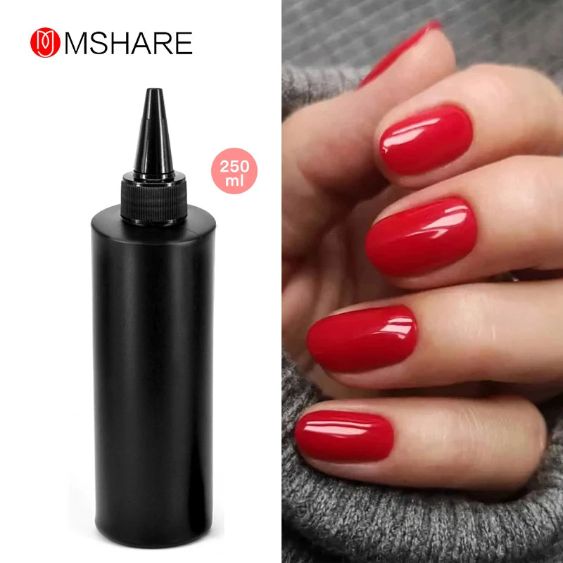 MSHARE 250ml Black White Nail Color Colour Milky White Gel Polish Semi Permanent Varnish Soak Off UV LED Nails