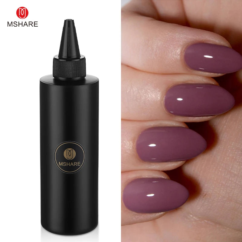 MSHARE 250ml Black White Nail Color Colour Milky White Gel Polish Semi Permanent Varnish Soak Off UV LED Nails