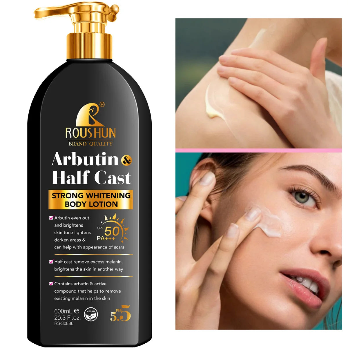 Arbutin HALF CAST Body Lotion sun cream 2-in-1 refreshing moisturizing and non greasy body lotion sunscreen