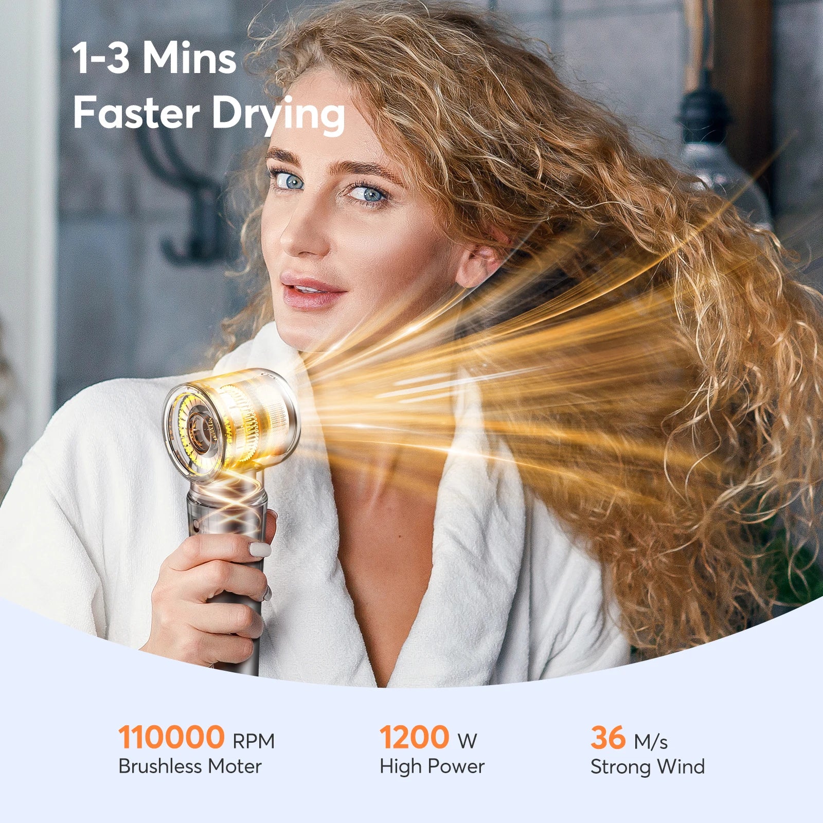 Bopcal 5 In 1 Hair Dryer Hot Air Comb Electric Hair Curling Iron