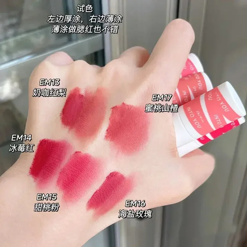 INTO YOU Lip Mud Lip Gloss Velvet Lipstick Lip Glaze Women Makeup Matte Waterproof Long Lasting Red Tint Rare Beauty Cosmetics