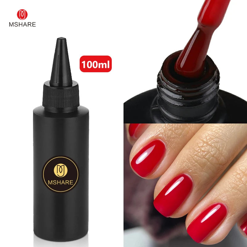 MSHARE 100ML Nail Gel Polish Soak Off UV LED Nails Vernis Semi Permanent Varnish Polish White Red Nail Gel Art