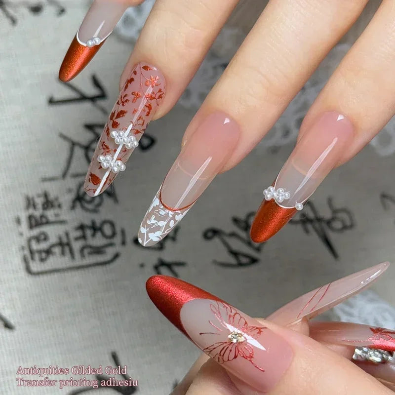 4 Colors Red Gilding Pat Painting Gel Nail Polish High Saturated Thick Paint Gradient Nail Polish Gel Varnishes For Manicure