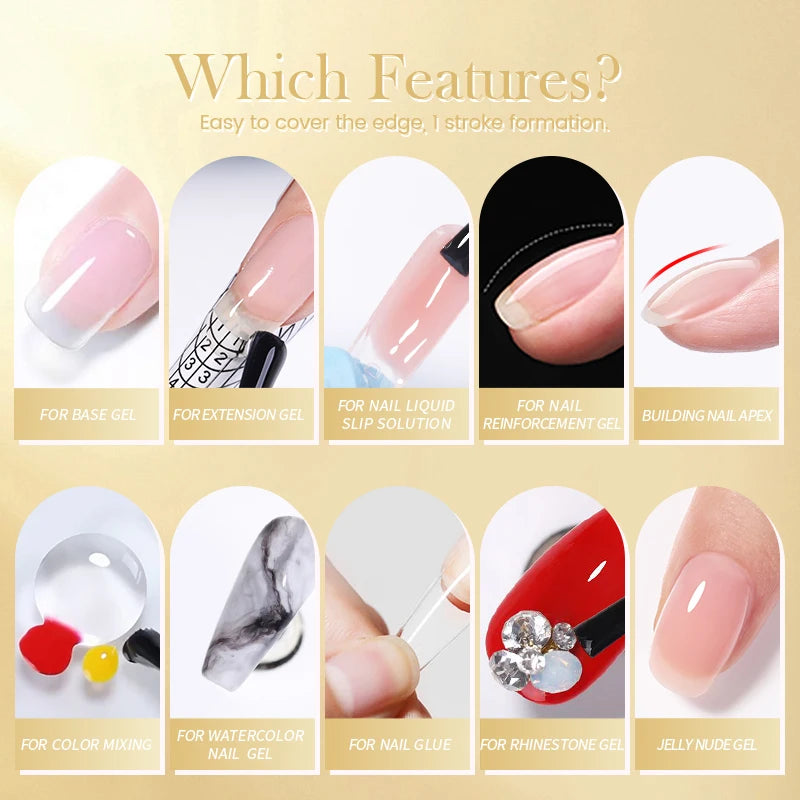 BORN PRETT 250g 10 IN 1 Nail Glue Gel Polish Transparent Color Gel Semi Permanent Soak Off UV Gel Function Gel Base Gel Nail Art