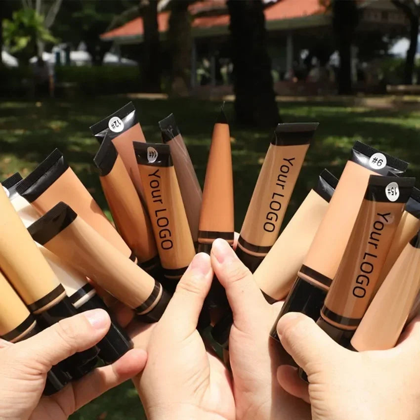 Private Label Liquid Foundation Full Coverage Natural Long Lasting Waterproof Oil Control Concealer Custom Logo Makeup Wholesale