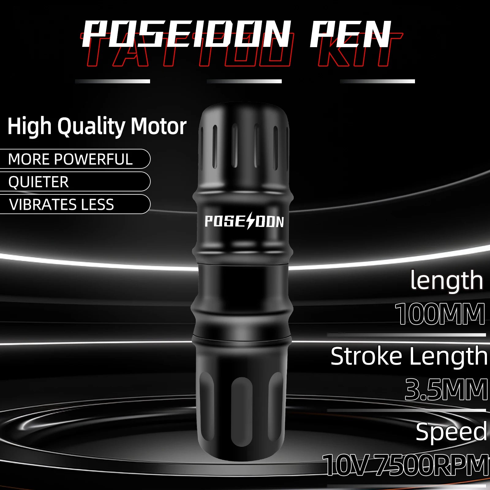 Tattoo Kit POSEIDON V5 Hot Tattoo Pen Kit For Permanent Makeup Tattoo Machine Kit High Power Tattoo Power Supply Tattoo Gun Kit