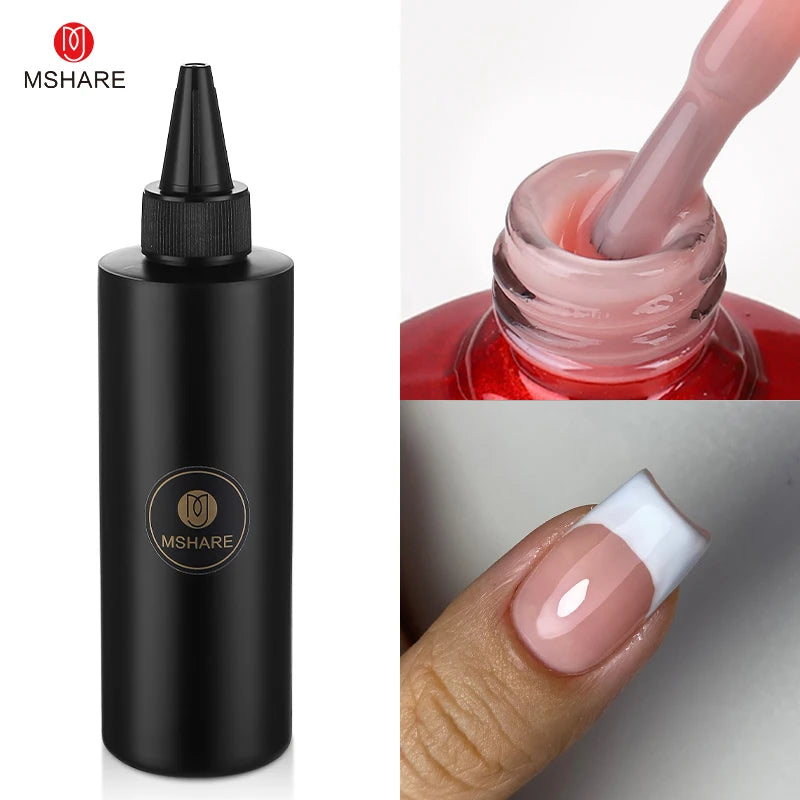 MSHARE 250ml Black White Nail Color Colour Milky White Gel Polish Semi Permanent Varnish Soak Off UV LED Nails