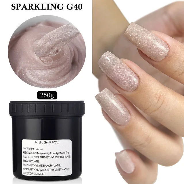 MSHARE 250g Clear Acrylic Gel Hard Gel For Nail Extension Pink Nude White Acrygel Hema Free Builder Nail Gel French Nails Art