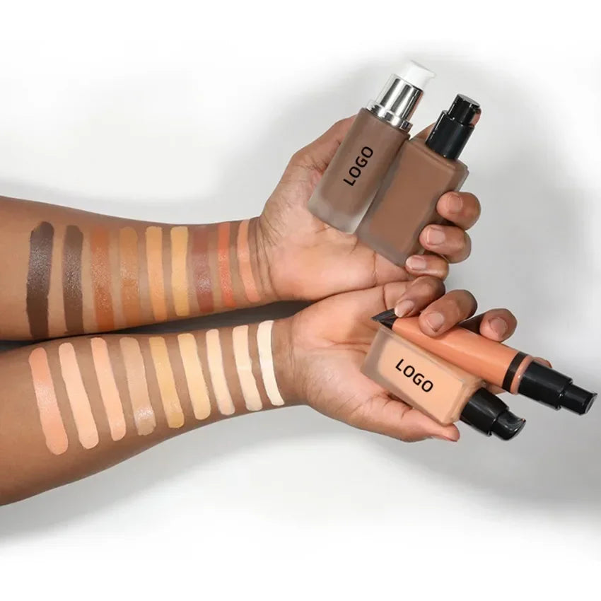 Private Label Liquid Foundation Full Coverage Natural Long Lasting Waterproof Oil Control Concealer Custom Logo Makeup Wholesale