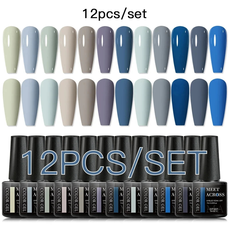 10-12Pcs/set Thermal Gel Nail Polish Set 3 Layers Color Change Nails Semi Permanent Gel Nail Polish For Manicure nail supplies