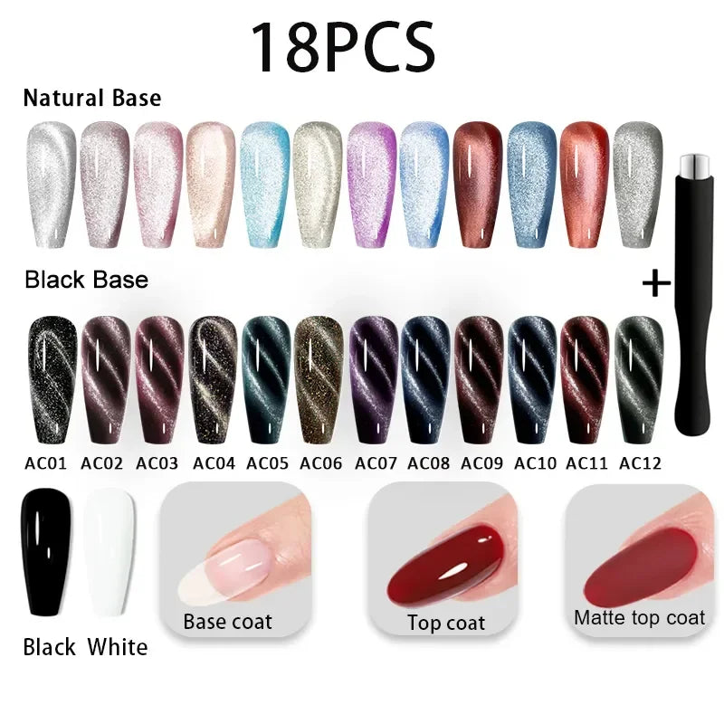 YOKEFELLOW 122 Colors Gel Nail Polish Set Pure Color Gel Soak Off   UV Led Gel Varnish Glitter Sequins Gel Nail Kits 10ML