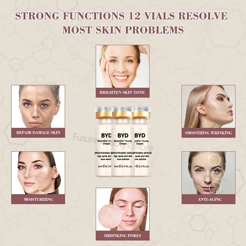 5ml Semi-permanent Facial BB Cream Glow Niacinamide Liquid Concealer Foundation Moisturizing Rejuvenation SPA Skin Care