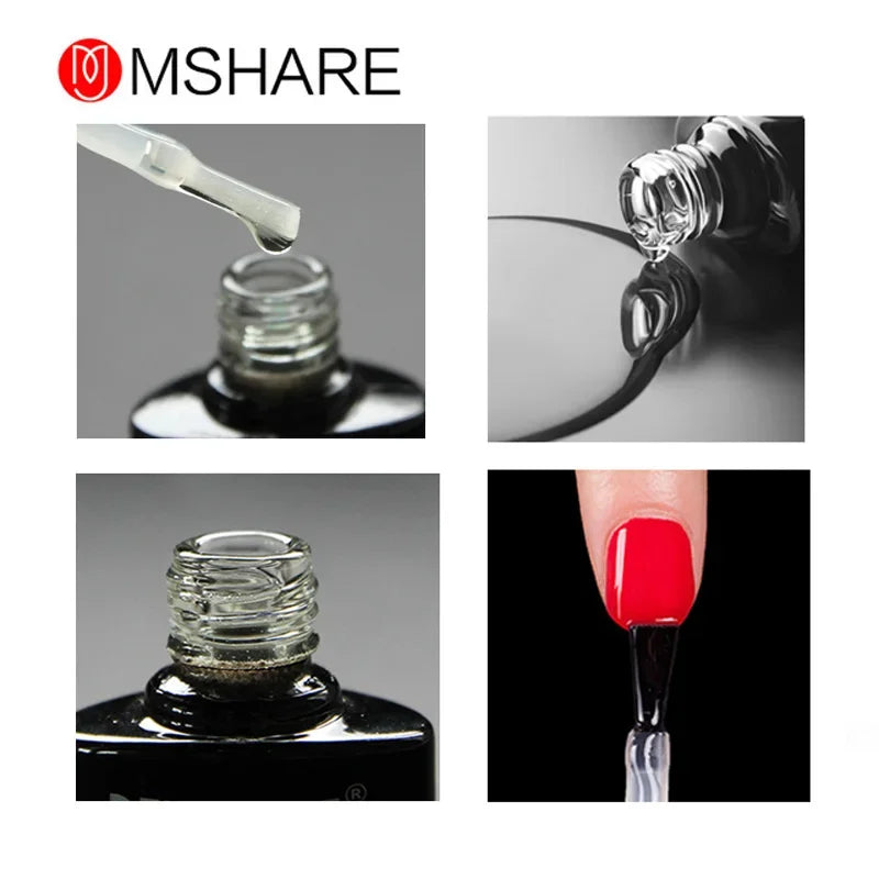 MSHARE No Wipe Top Coat Gel Without Sticky Layer 250ml Non Cleaning Nail Polish Lasting Health Resin UV Varnish