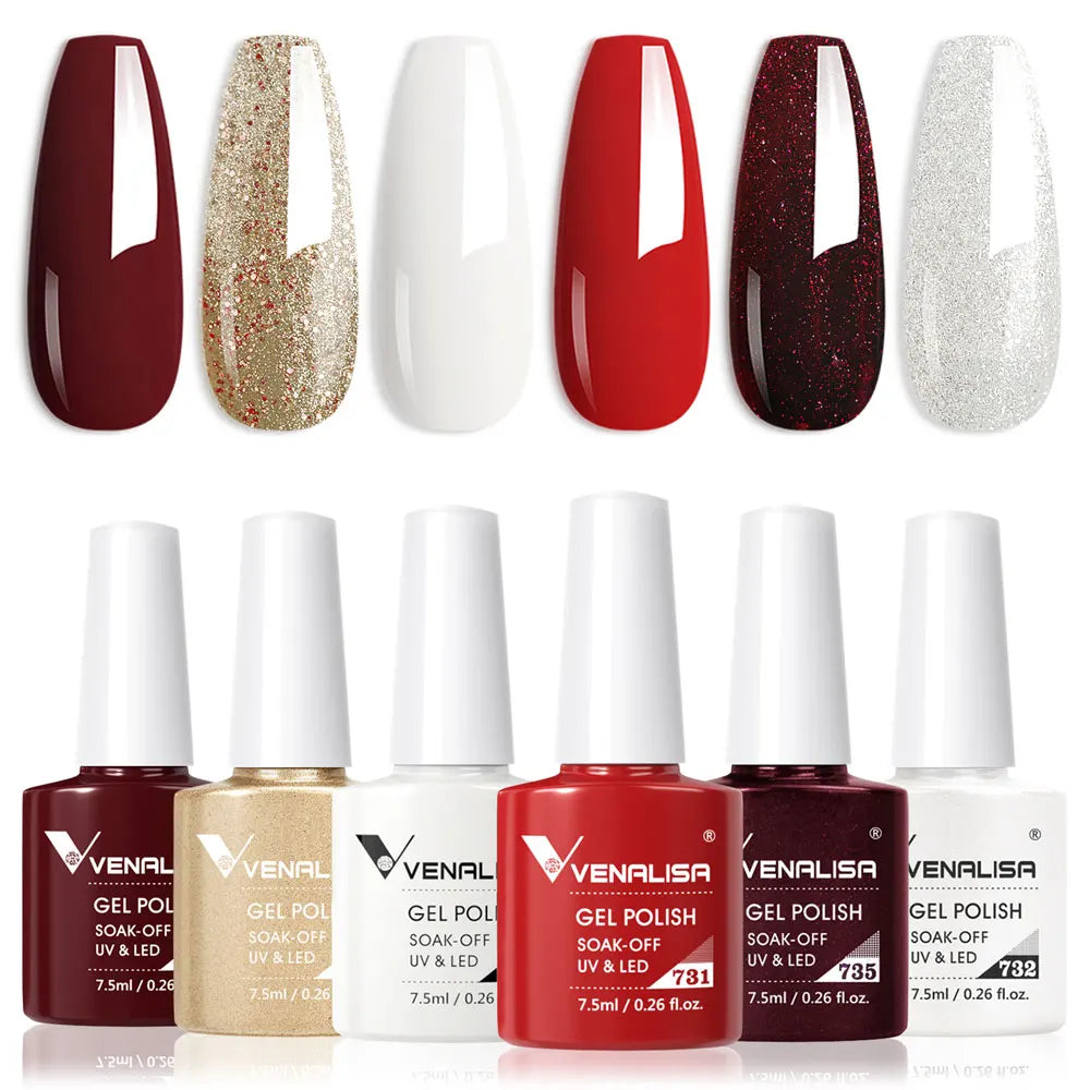 Rose Rubber Base Venalisa Nail Gel Polish Set