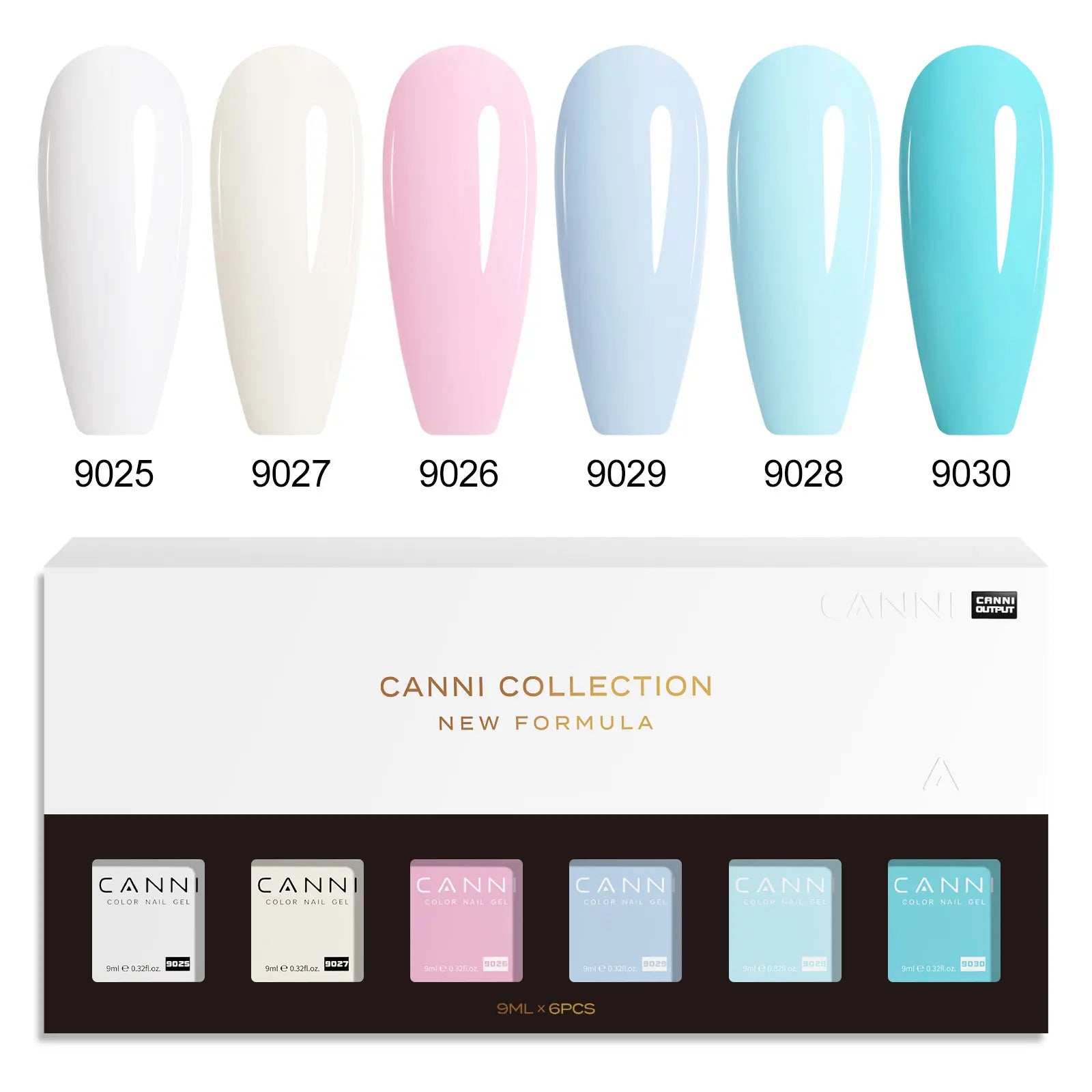 CANNI HEMA FREE Nail Gel Polish VIP Kit Jelly Amber Color Collection Semi Permanent French Nail Gorgeous Color 9ml*6pcs/set