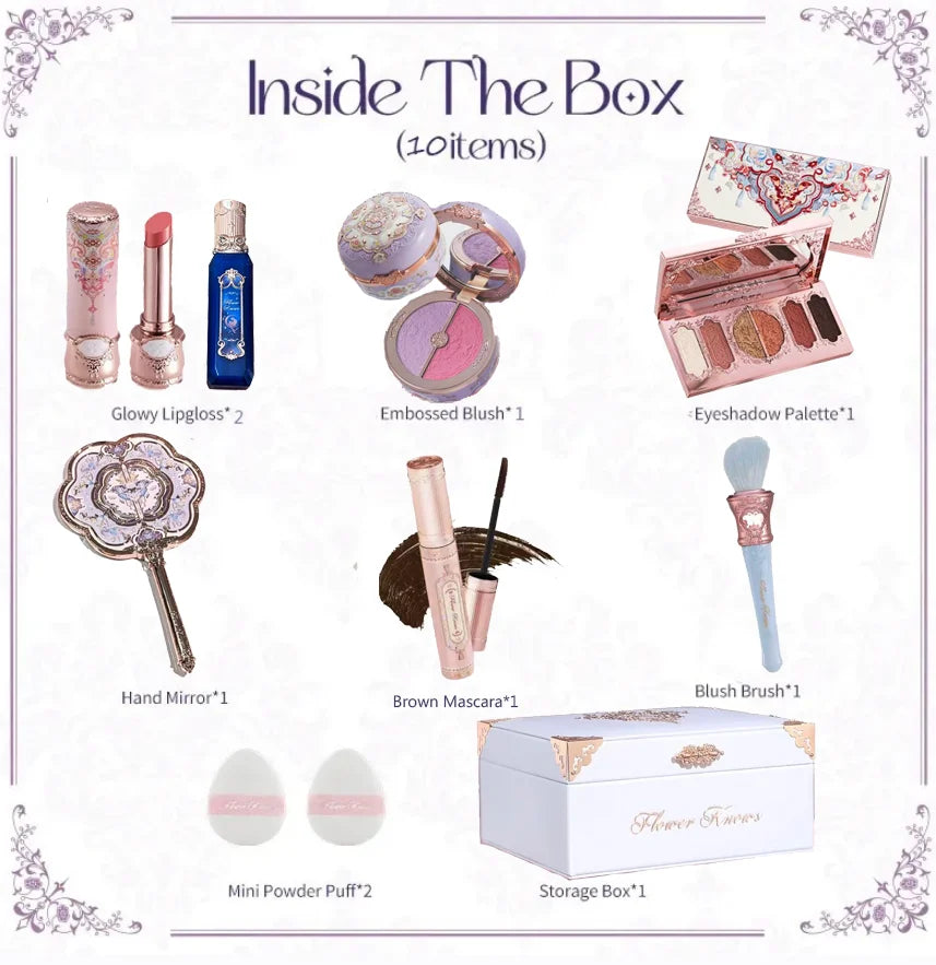 Flower Know Strawberry Rococo All-In One Gift Set Makeup Kit Full Professional Eyeshadow Blush Powder Lip Cream Flowerknows