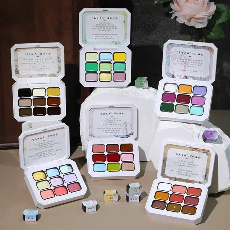 9 Colors Pat Painting Gel Nail Polish Set With Sponge Gradient Semi Permanent Soak Off UV LED Nail Art Gel Varnishes For Nails