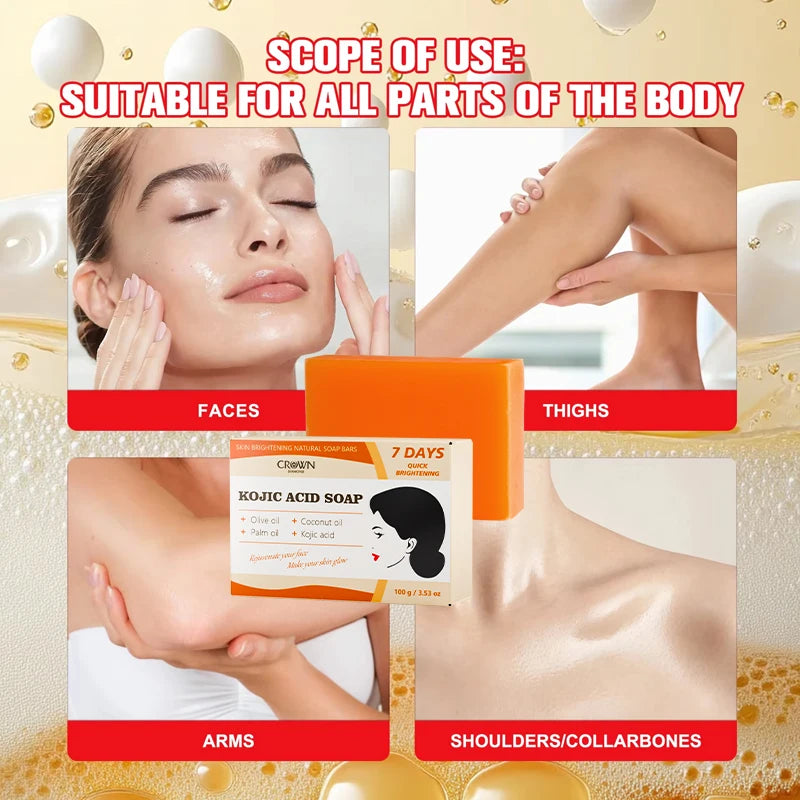 Brightening Bar Kojic Acid Soap Facial Deep Cleaning Even Skin Tone Skin Lightening Soap Oil Control Moisturizing Skin Care 100g