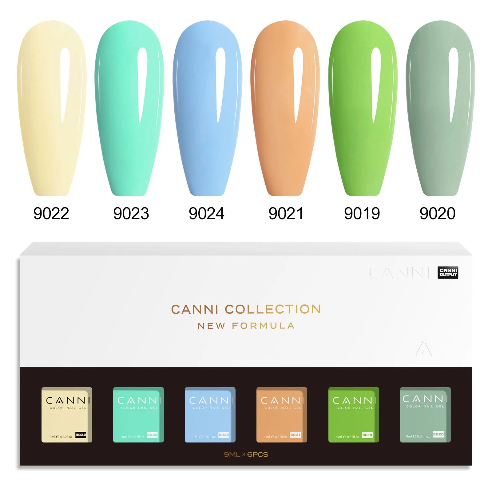 CANNI HEMA FREE Nail Gel Polish VIP Kit Jelly Amber Color Collection Semi Permanent French Nail Gorgeous Color 9ml*6pcs/set