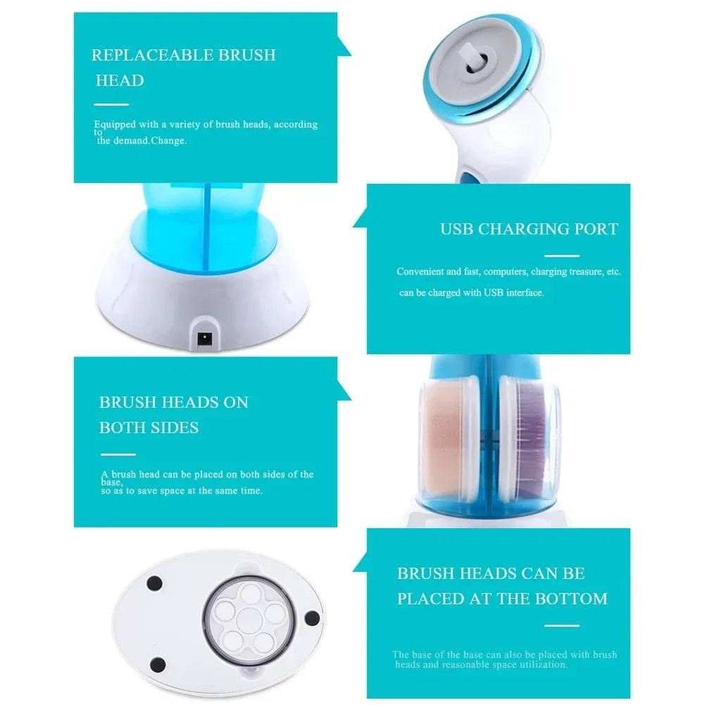 4 in 1 Waterproof Electric Facial Cleanser Cleaning Pore Blackhead Beauty Instrument Face Massager Facial Beauty Cleansing Brush