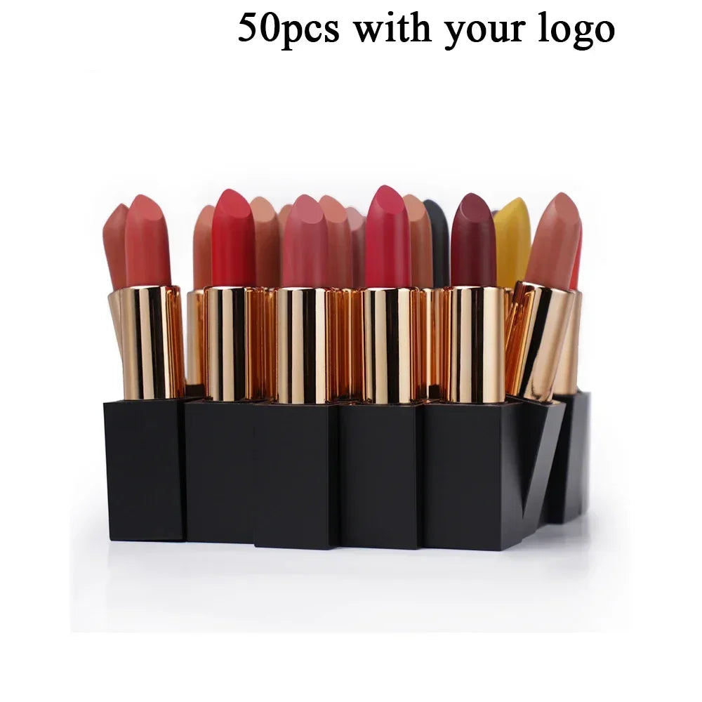Custom 25colors Magnetic Straw Tube Lipstick Matte Long-lasting Moisturizing Non Stick Cup Sexy Lipstick Makeup Bulk